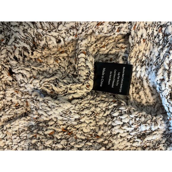 POL Open Knit Cardigan White, Black & Brown Longline Lightweight Boho Sweater - Picture 11 of 11